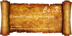 Cserényi Klarissza névjegykártya